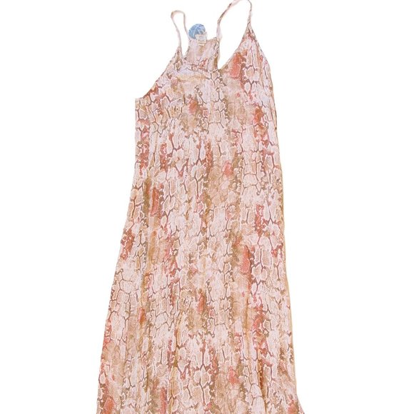 TEMPLE RO $168 Snake Print Boho Racer-Back Maxi Dress M - NEW - Made in USA - Picture 11 of 15